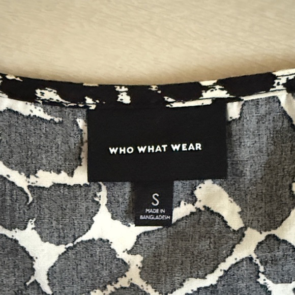 3/$10 Who What Wear Black and White Animal Print Blouse - Picture 3 of 8